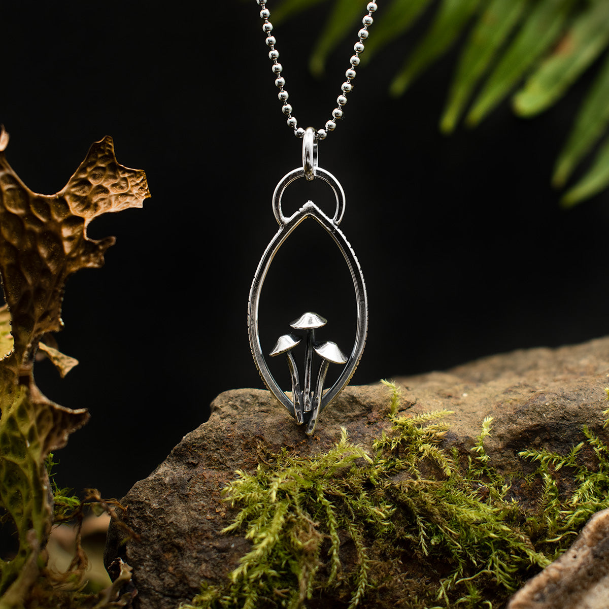 Mycena Trio Leaf Pendant